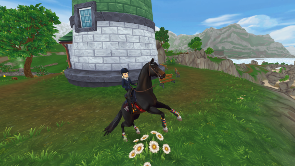  Minze die Club Besitzerin der Alpha Forest Family auf ihrem Pferd Moonlight